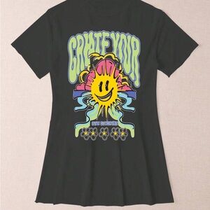 Graphic Black T-Shirt with Colorful Print